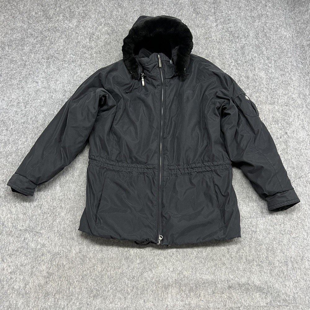 Obermeyer Jacket Womens 8 Black Northern Lights Fur Hooded Ski Winter Parka Coat